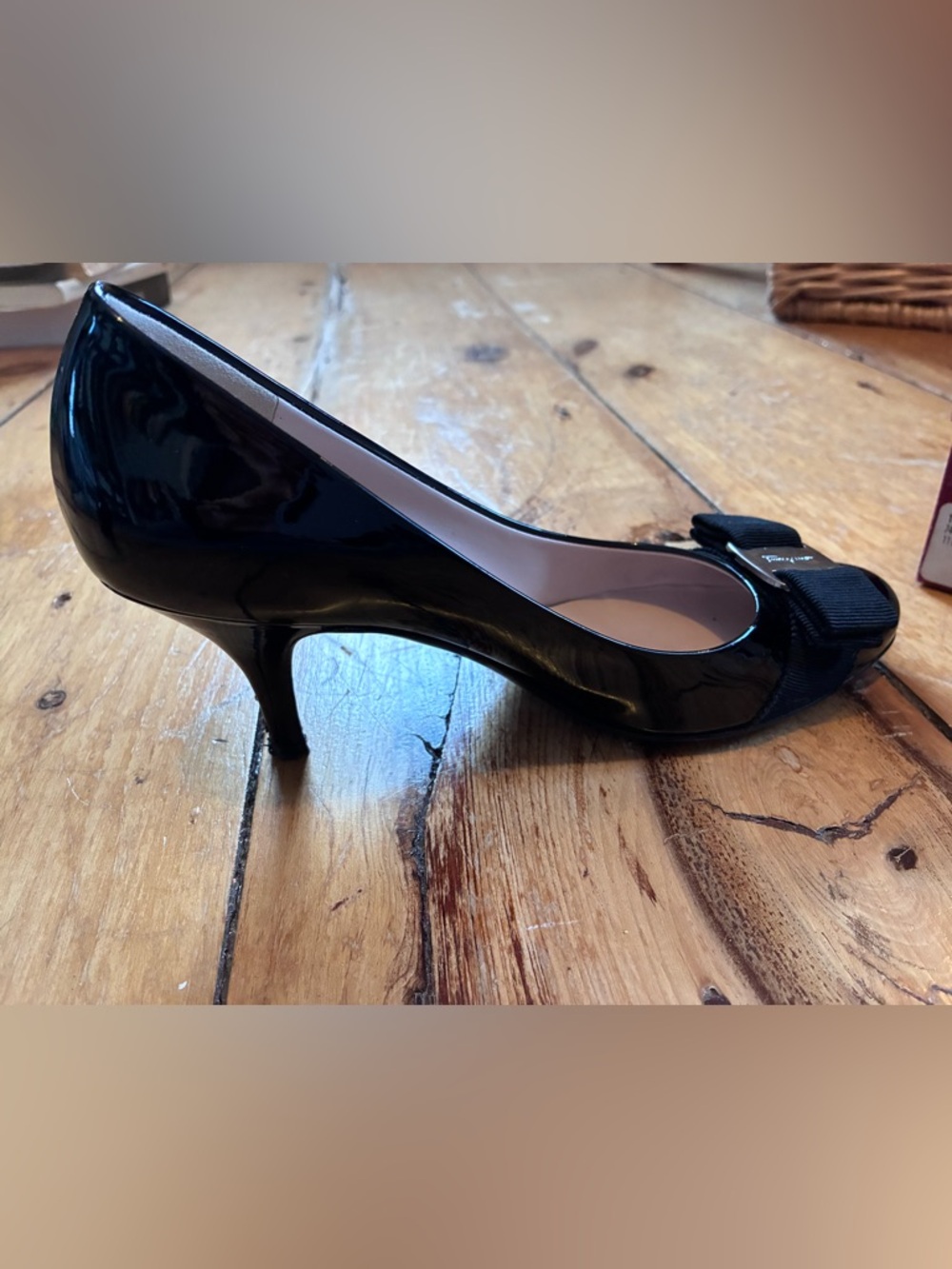 Salvatore Ferragamo Black Patent leather Carla Pumps - Picture 10 of 12